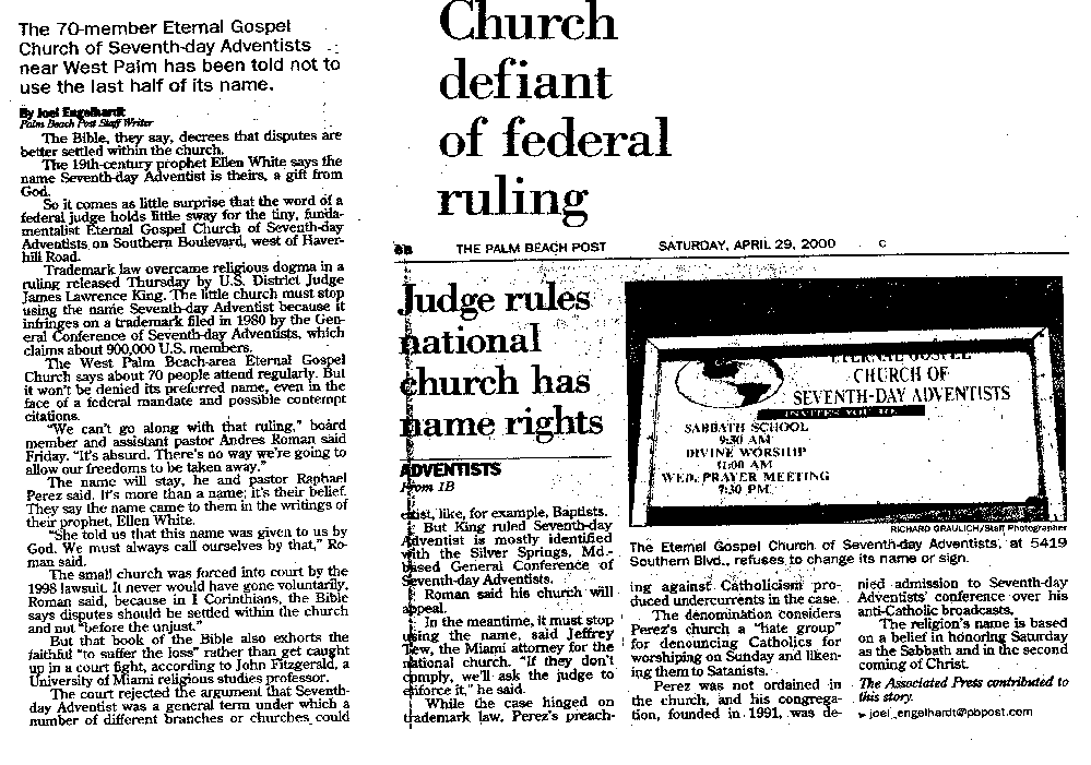 Church Defiant of Federal Ruling